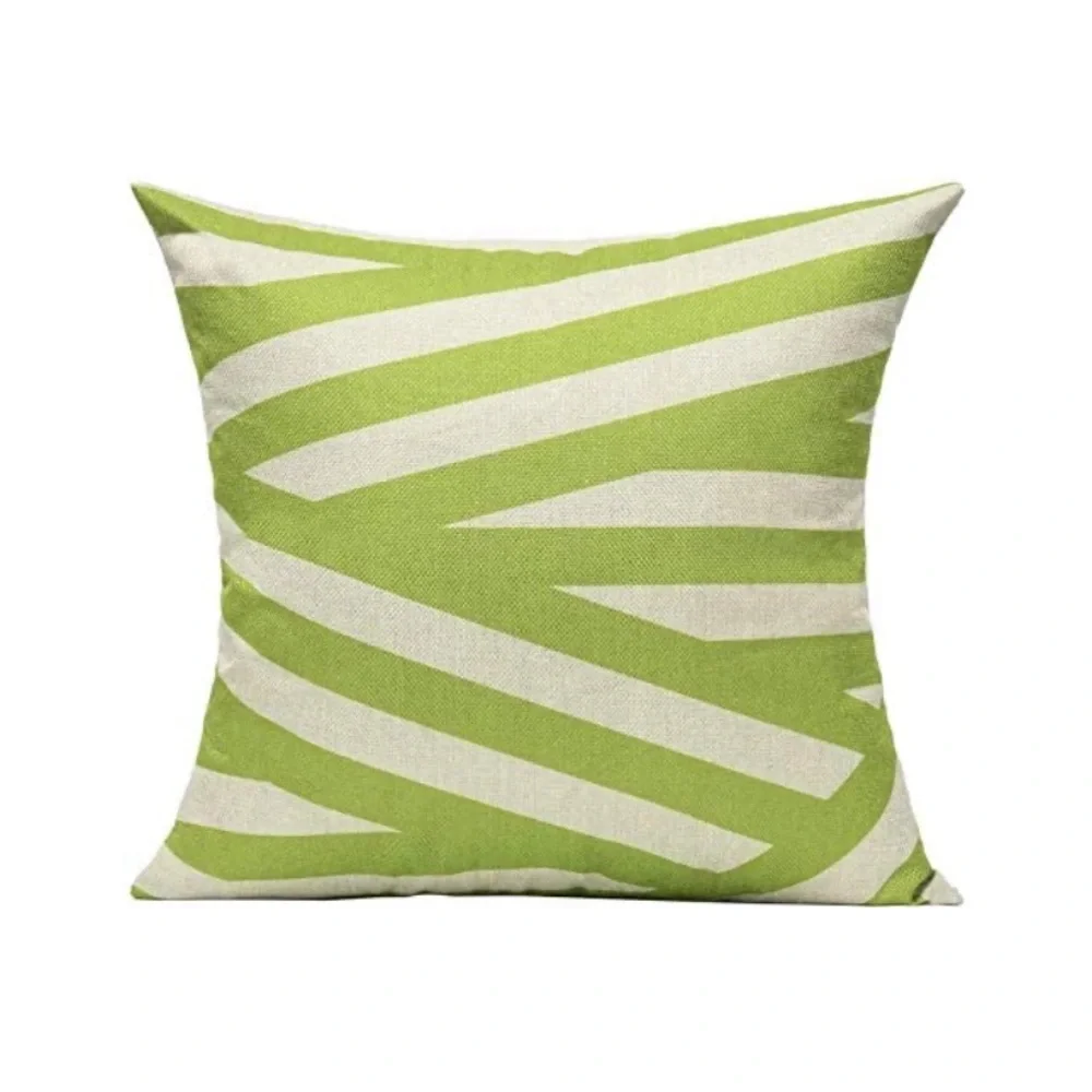 Luxury Home | Set of 4 Chic Lime Green Geometric Pattern Throw Pillow Covers
